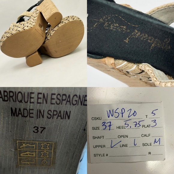 SOLD Free People Chunky Ankle Wrap Espadrille Heel - Picture 8 of 8